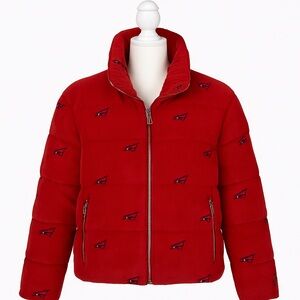 🌸Tommy Hilfiger Red Corduroy Puffer Jacket🌸NWT